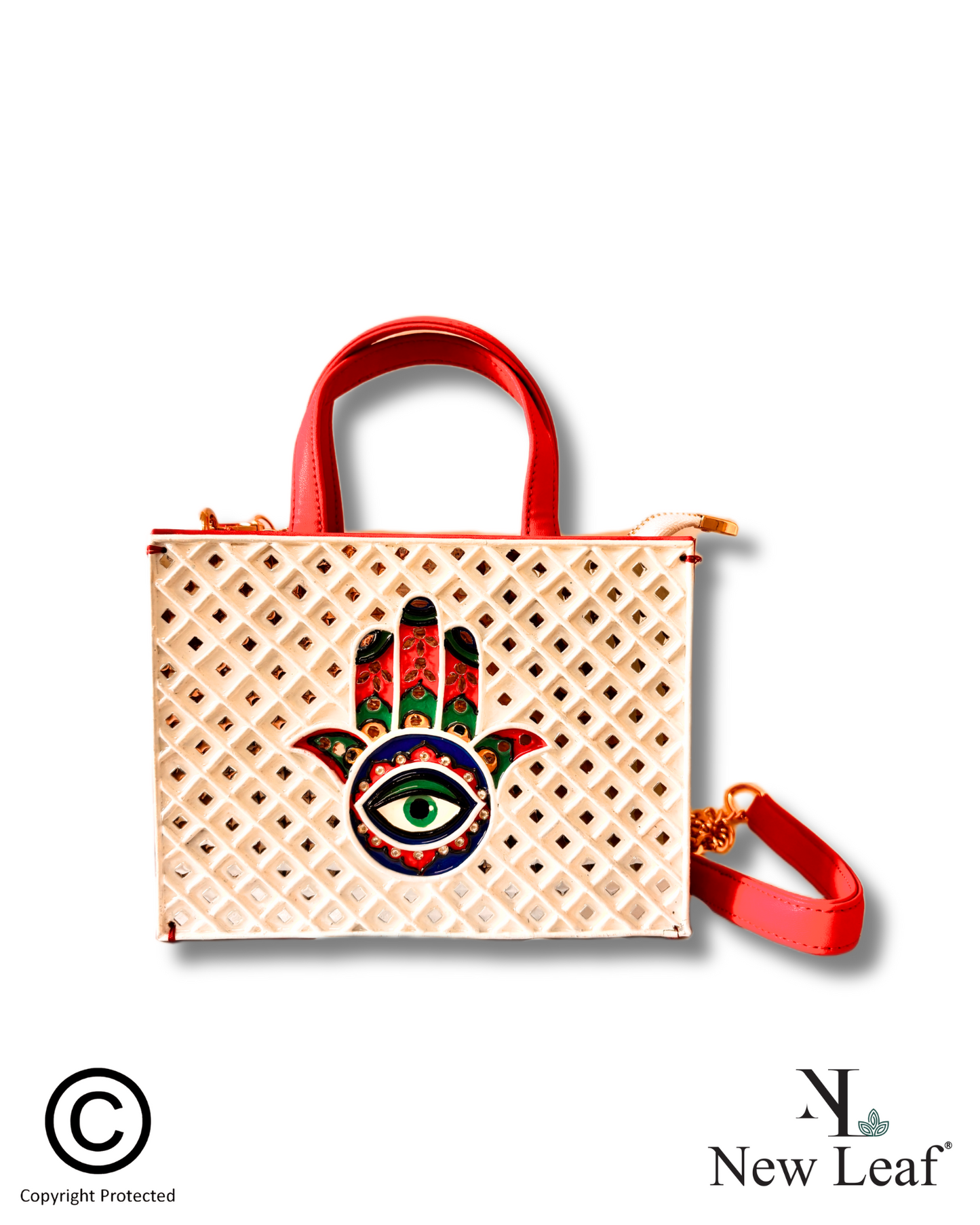 Hamsa Lippan Art Handcrafted Zipper Sling