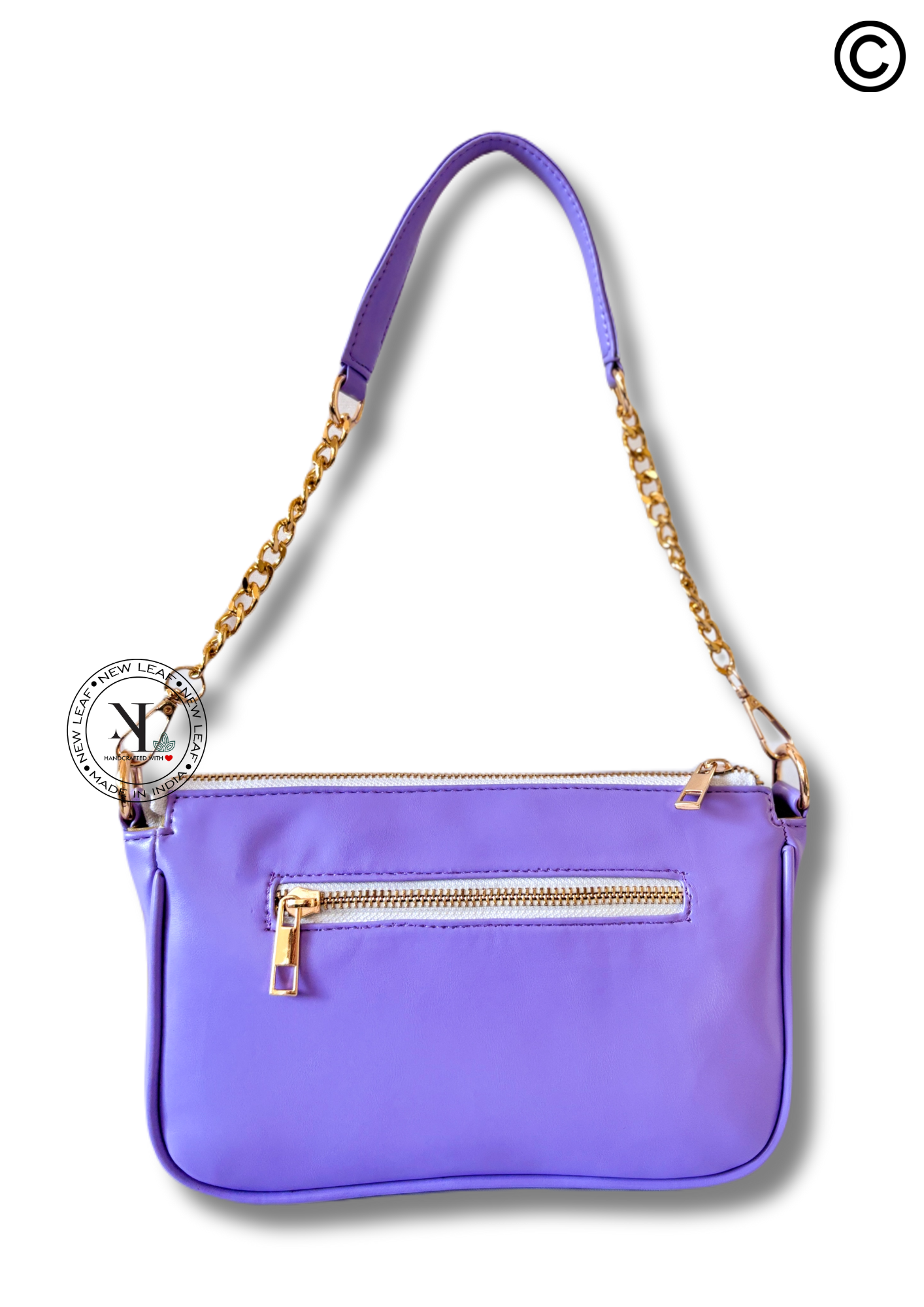 Lilac Mist Lippan Art Handcrafted Baguette Bag/Sling