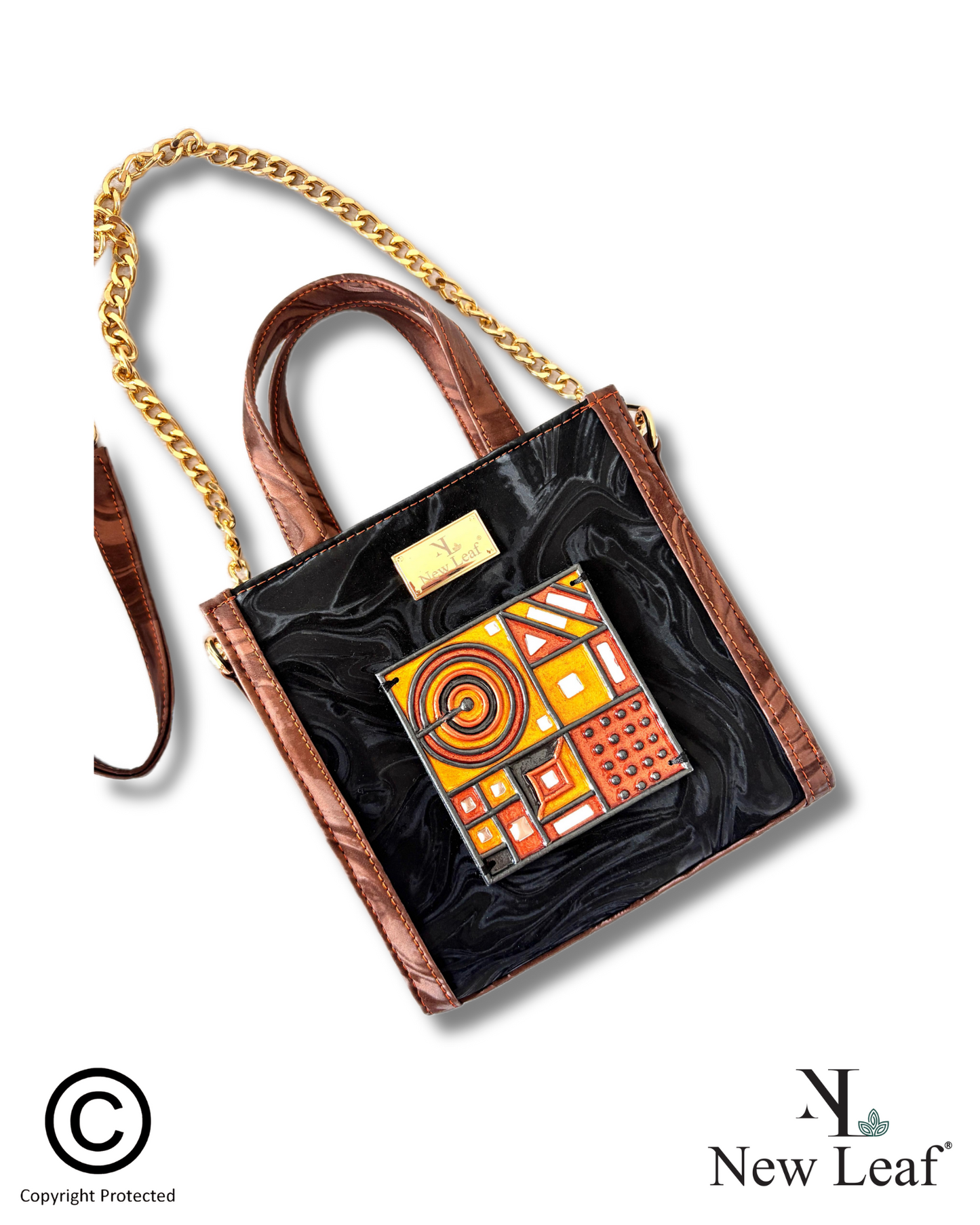 Black Charm Lippan Art Mini Handbag/Sling
