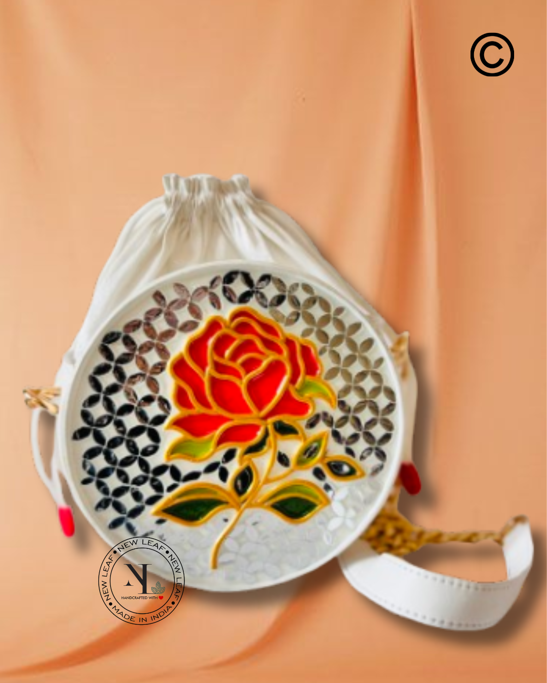 Blushing Rose Lippan Art Potli Sling Bag