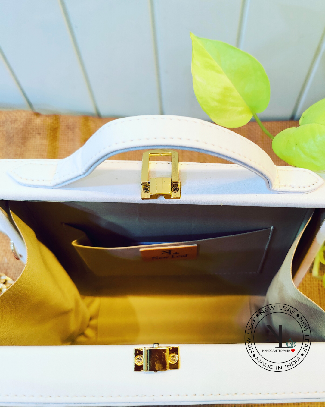 Peacock Lippan Art Handcrafted Square Box Bag