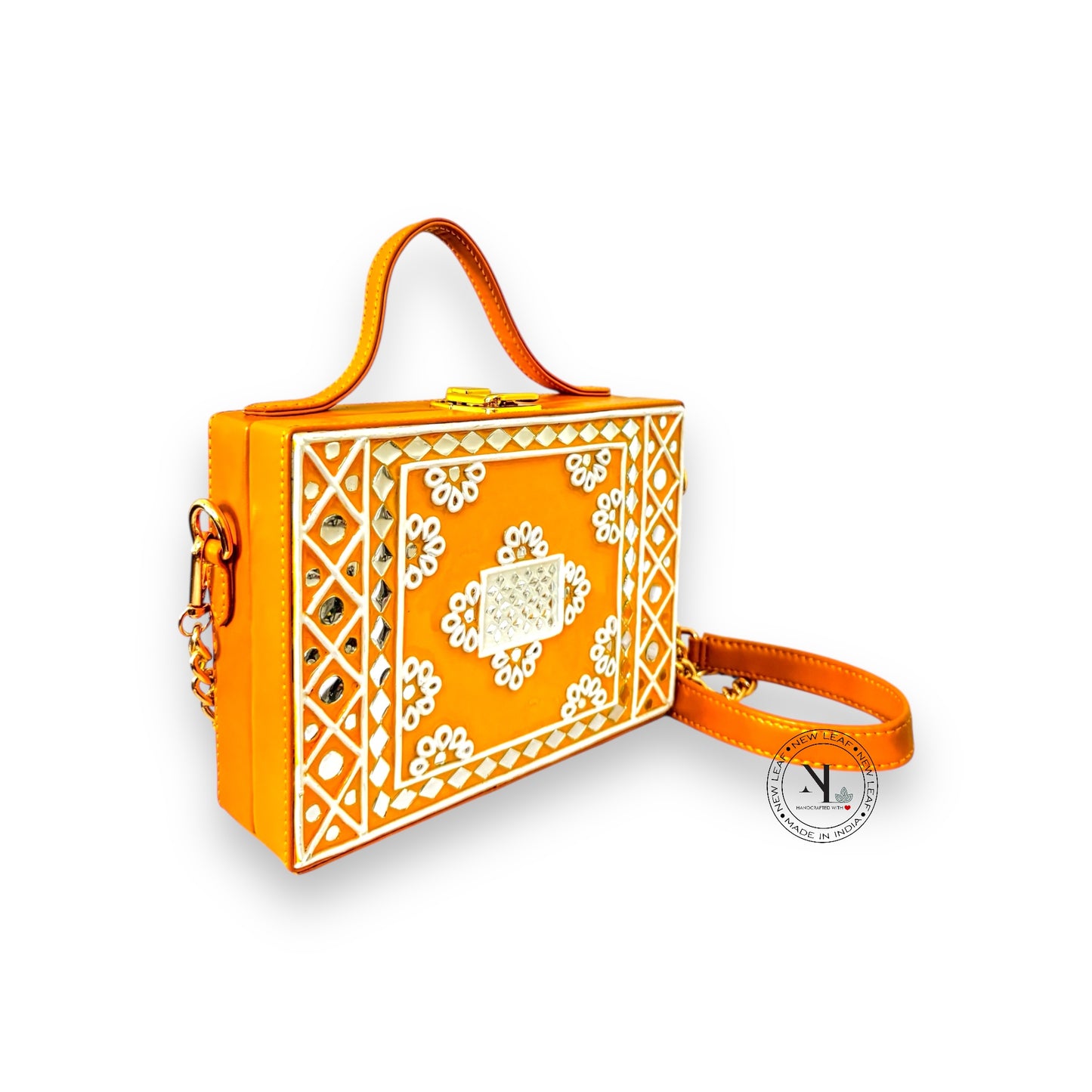 Sunflower Lippan Art Handcrafted Box Bag