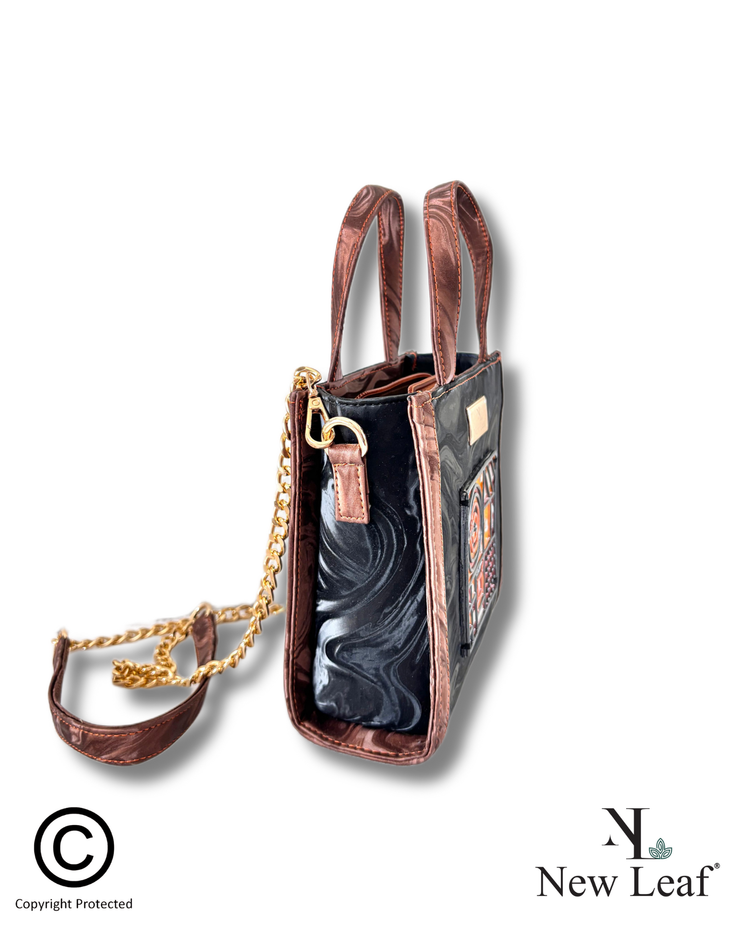 Black Charm Lippan Art Mini Handbag/Sling
