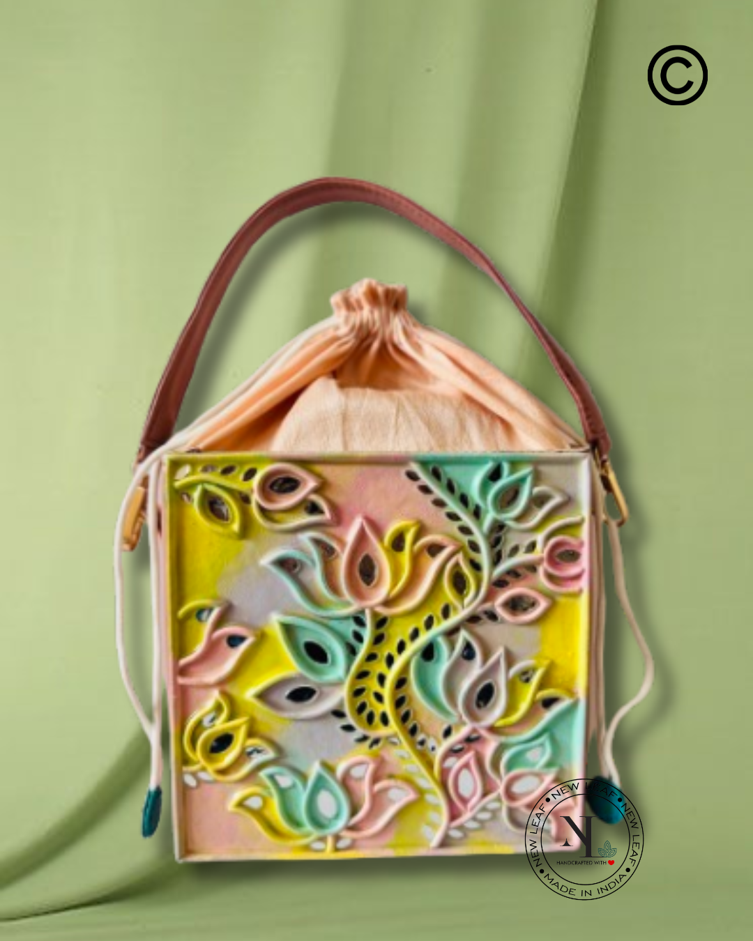 Lotus Reverie Lippan Art Potli Sling Bag