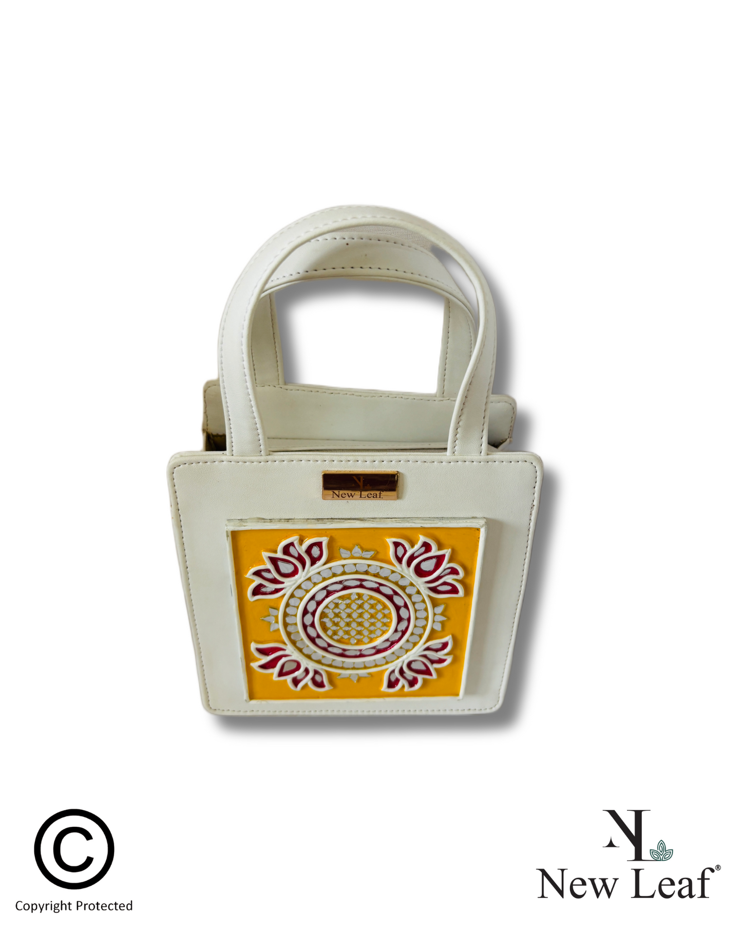 White Mandala Lippan Art Mini Handbag/Sling