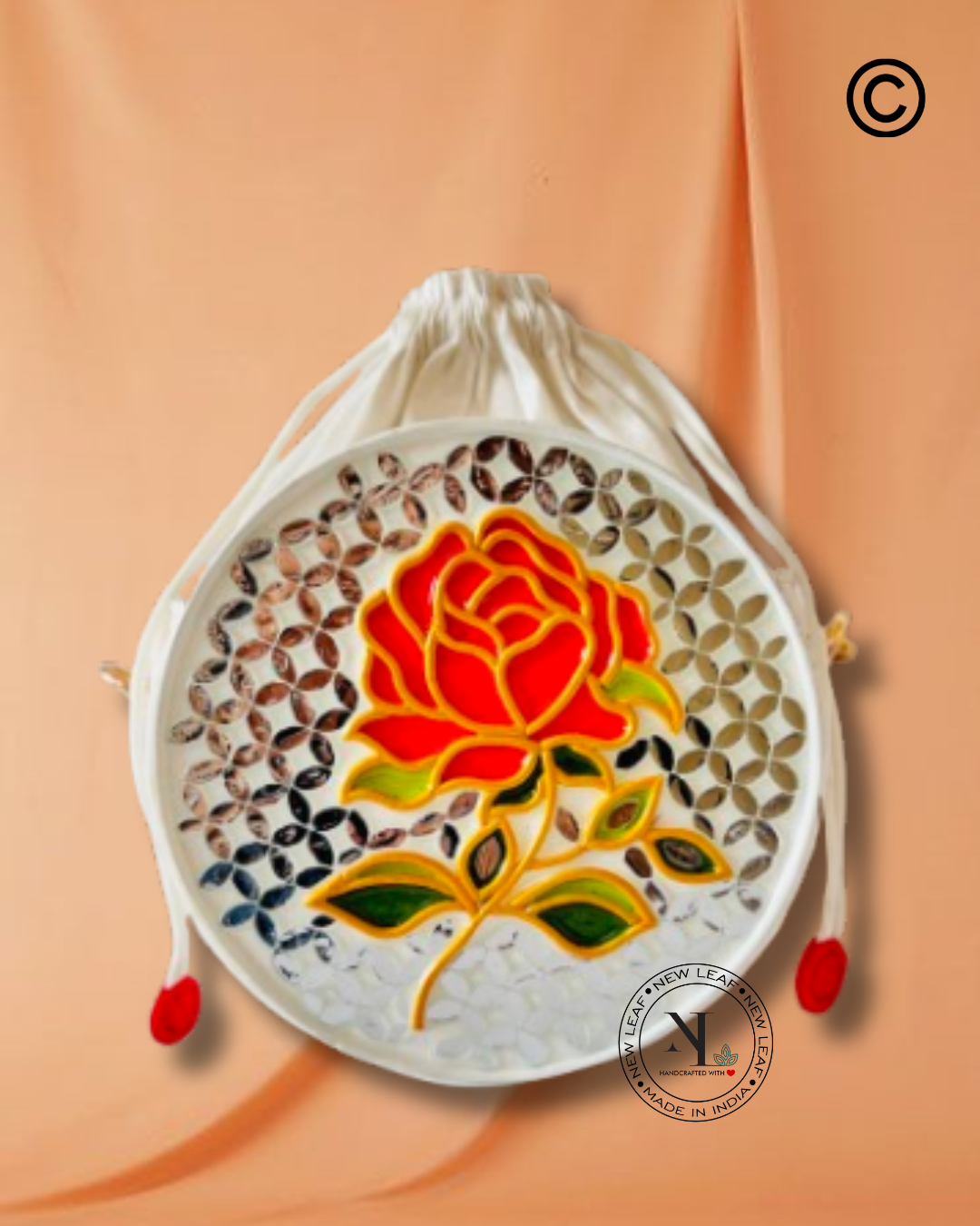 Blushing Rose Lippan Art Potli Sling Bag