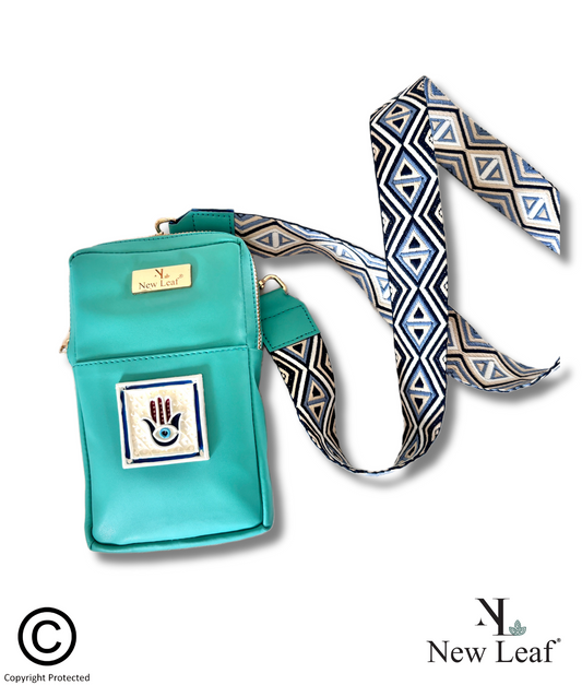 Hamsa Handcrafted Lippan Art Mobile Sling