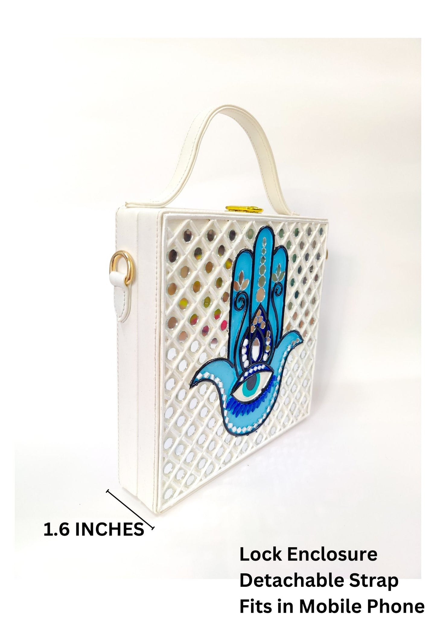 Hamsa Lippan Art Handcrafted Box Bag