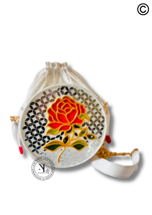 Blushing Rose Lippan Art Potli Sling Bag