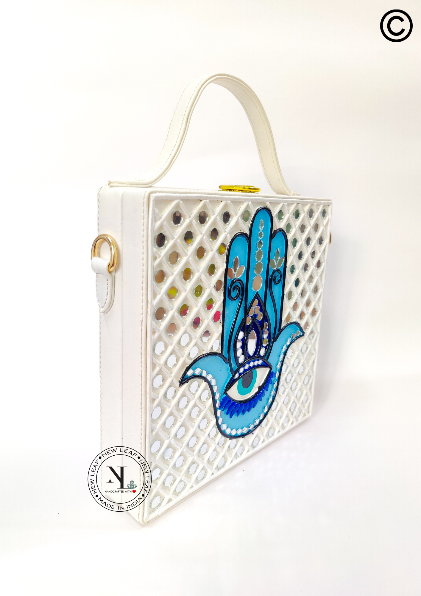 Hamsa Lippan Art Handcrafted Box Bag