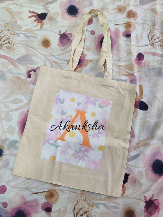 Floral Personalized Cotton Bag
