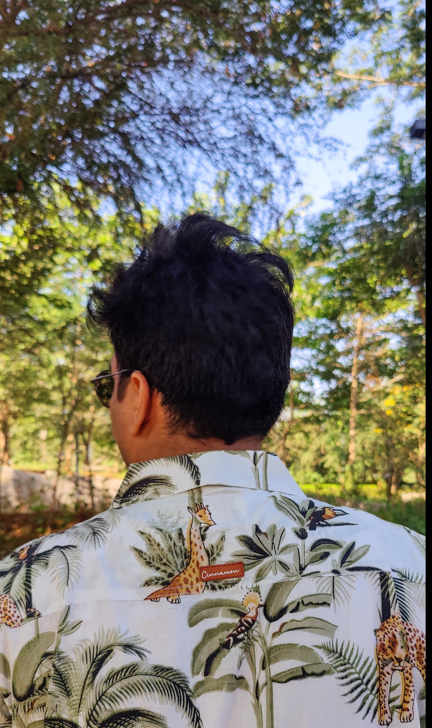 White Jungle Cuban Collar Unisex Shirt