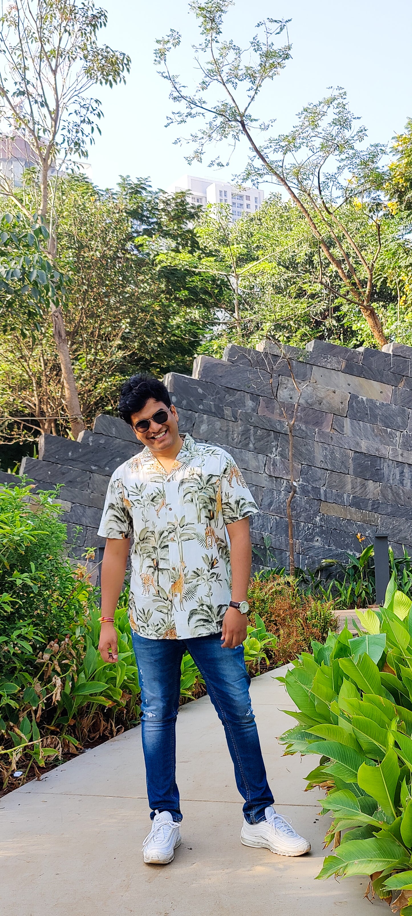 White Jungle Cuban Collar Unisex Shirt