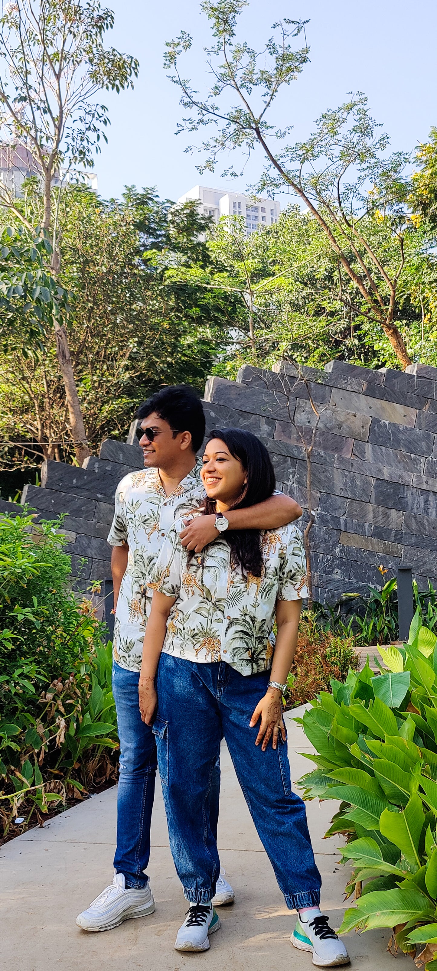 White Jungle Cuban Collar Unisex Shirt
