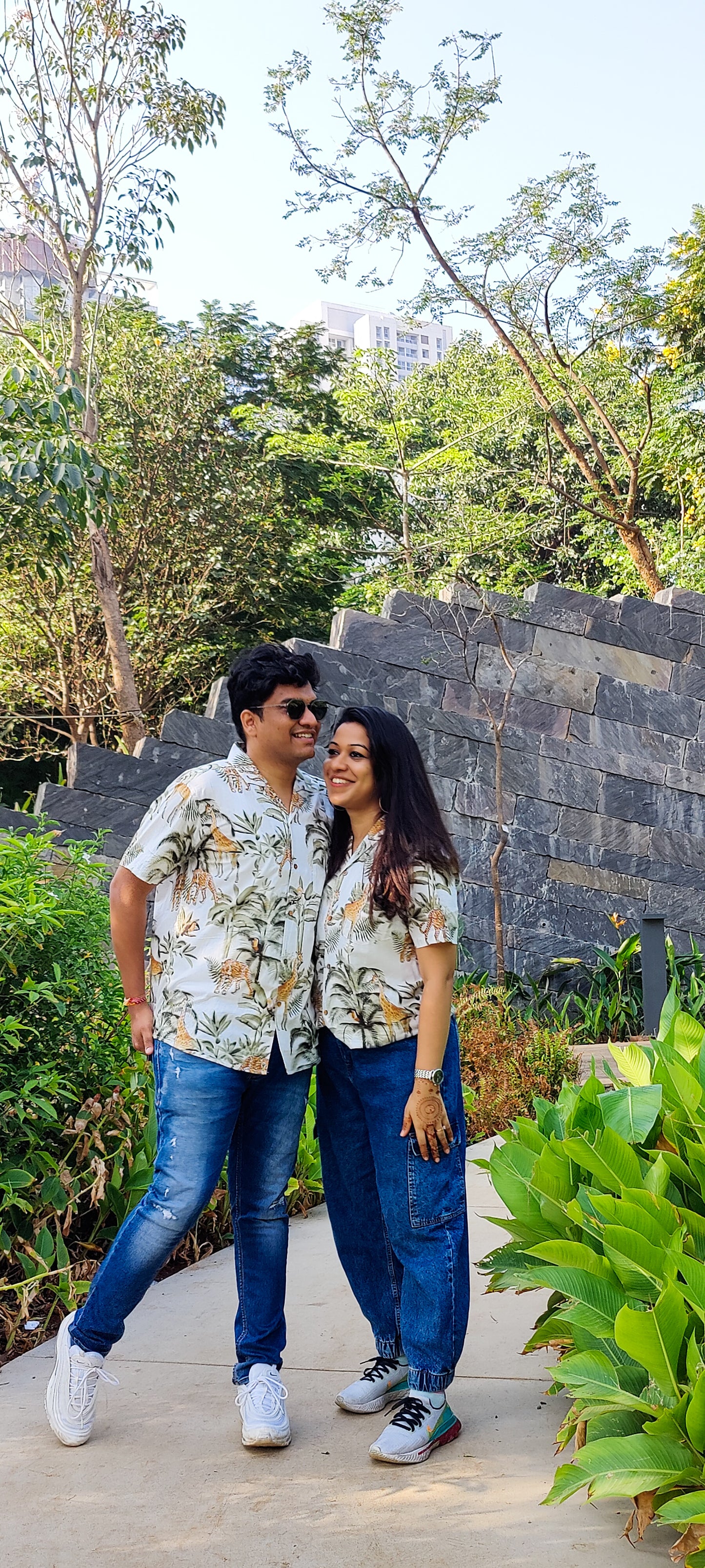 White Jungle Cuban Collar Unisex Shirt
