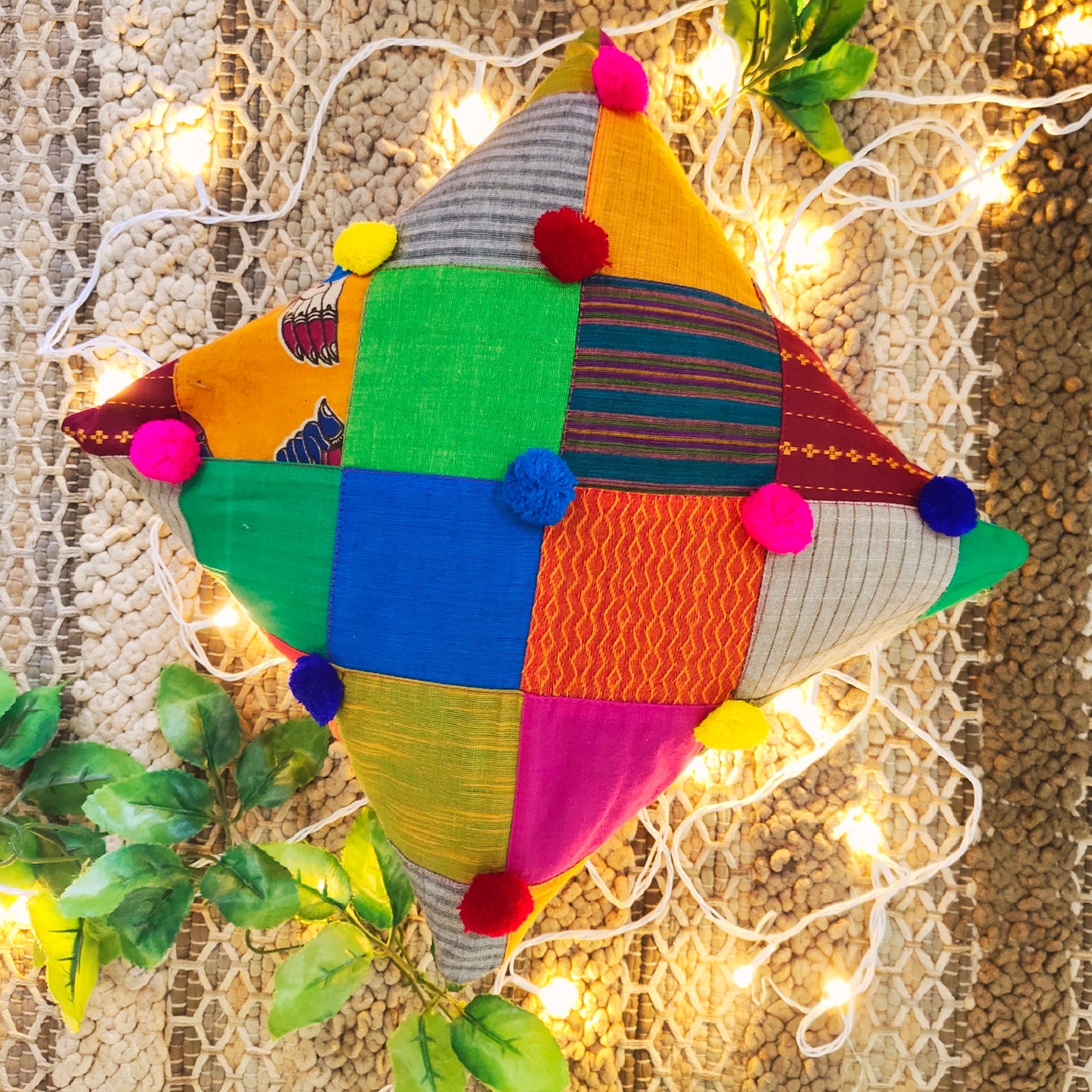 Rainbow Patch Cushion Cover