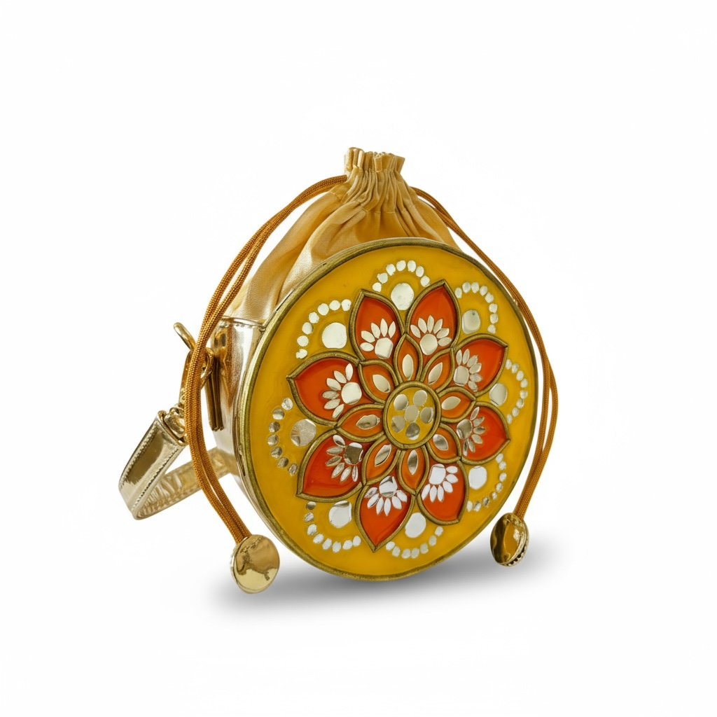 Festive Lippan Art Medium Potli Sling