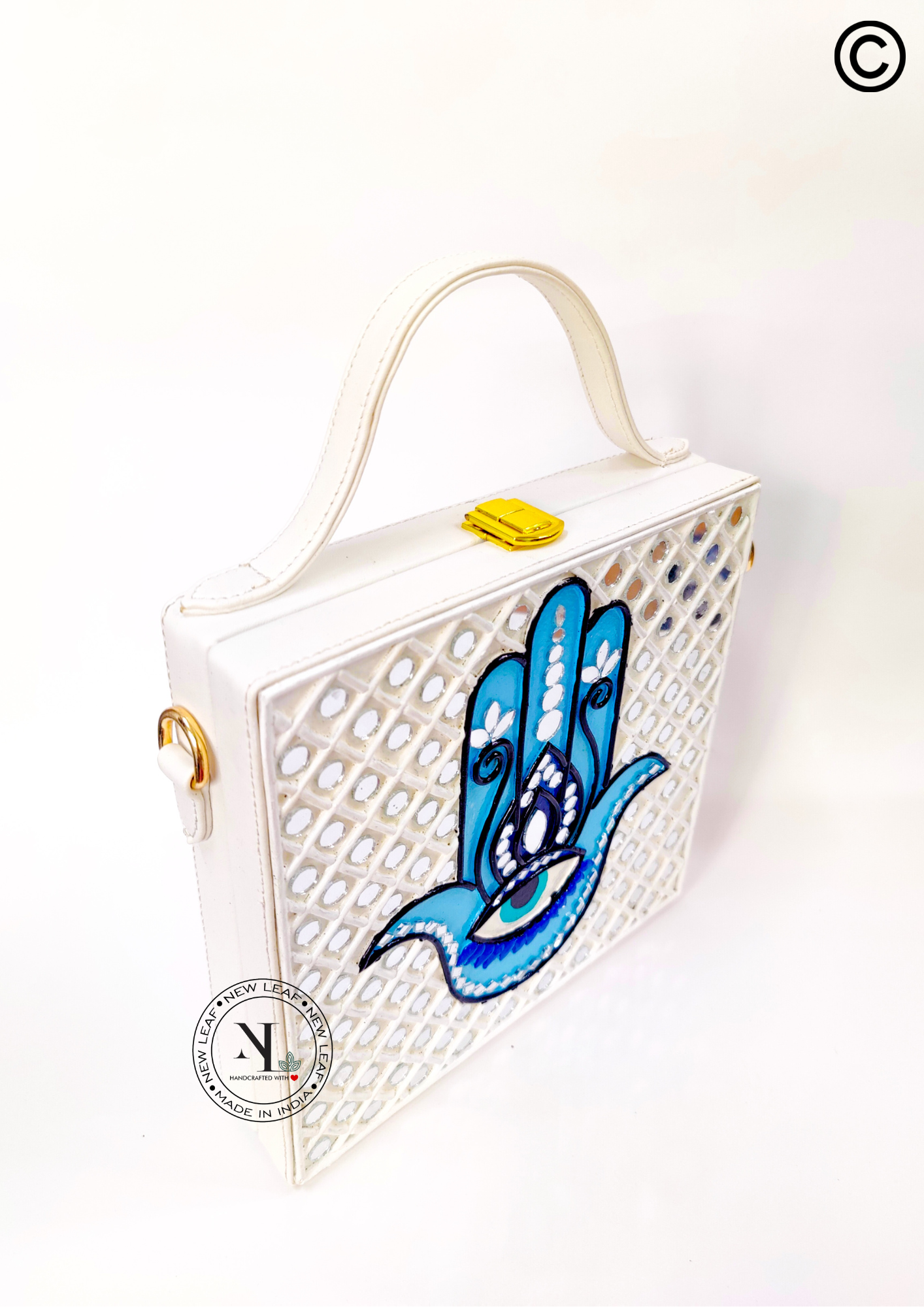 Hamsa Lippan Art Handcrafted Box Bag