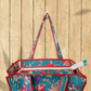 Floral Cotton Quilted Tote Bag with zipper