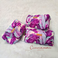 Purple Leaves Cotton Quilted Pouches - Set of 3