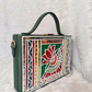 Green Lotus Lippan Art Handcrafted Rectangle Box Bag