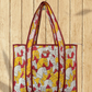 Horses Cotton Quilted Tote Bag with zipper