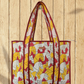 Horses Cotton Quilted Tote Bag with zipper