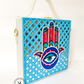 Hamsa Square Lippan Art Handcrafted Box Bag