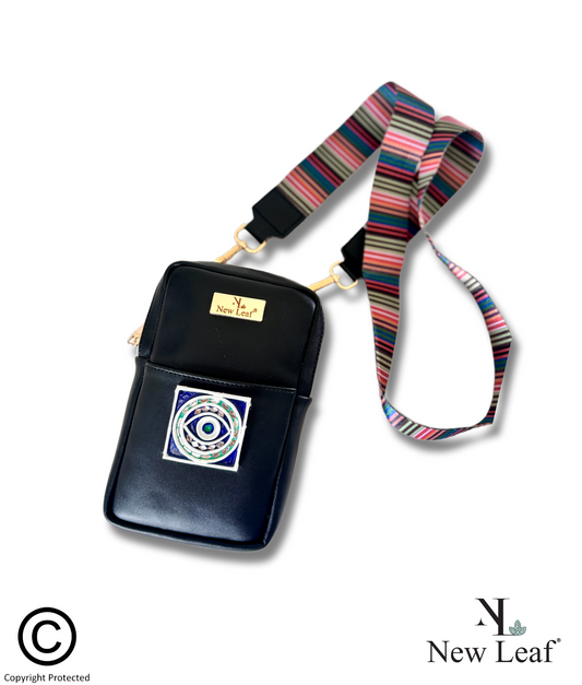 Evil Eye Charm Handcrafted Lippan Art Mobile Sling