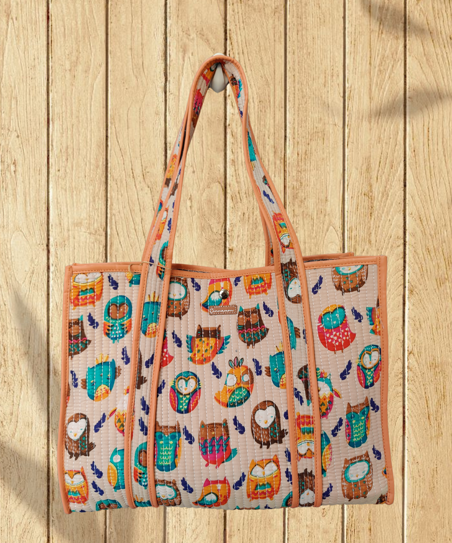 Owls Cotton Quilted Tote Bag