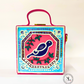 Mini Peacock Lippan Art Handcrafted Square Box Bag