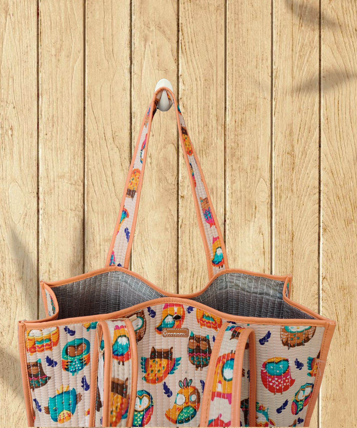Owls Cotton Quilted Tote Bag