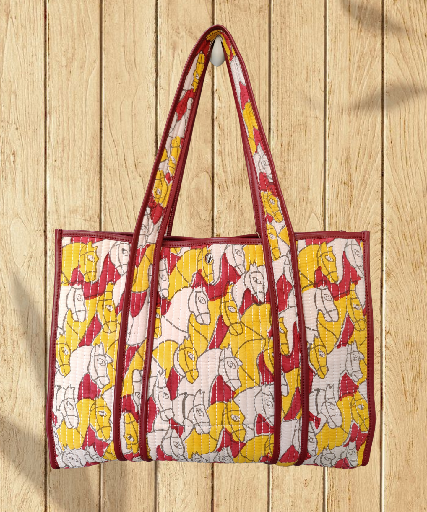 Horse Cotton Quilted Tote Bag