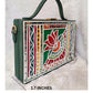 Green Lotus Lippan Art Handcrafted Rectangle Box Bag