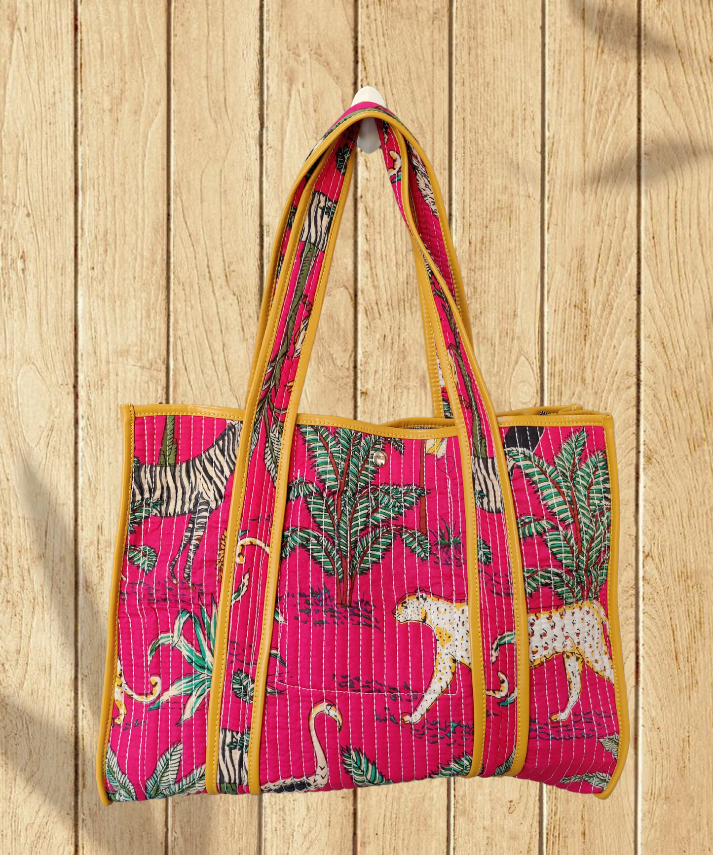 Pink Panther Cotton Quilted Tote Bag