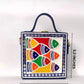 Mini Fish Lippan Art Handcrafted Square Box Bag