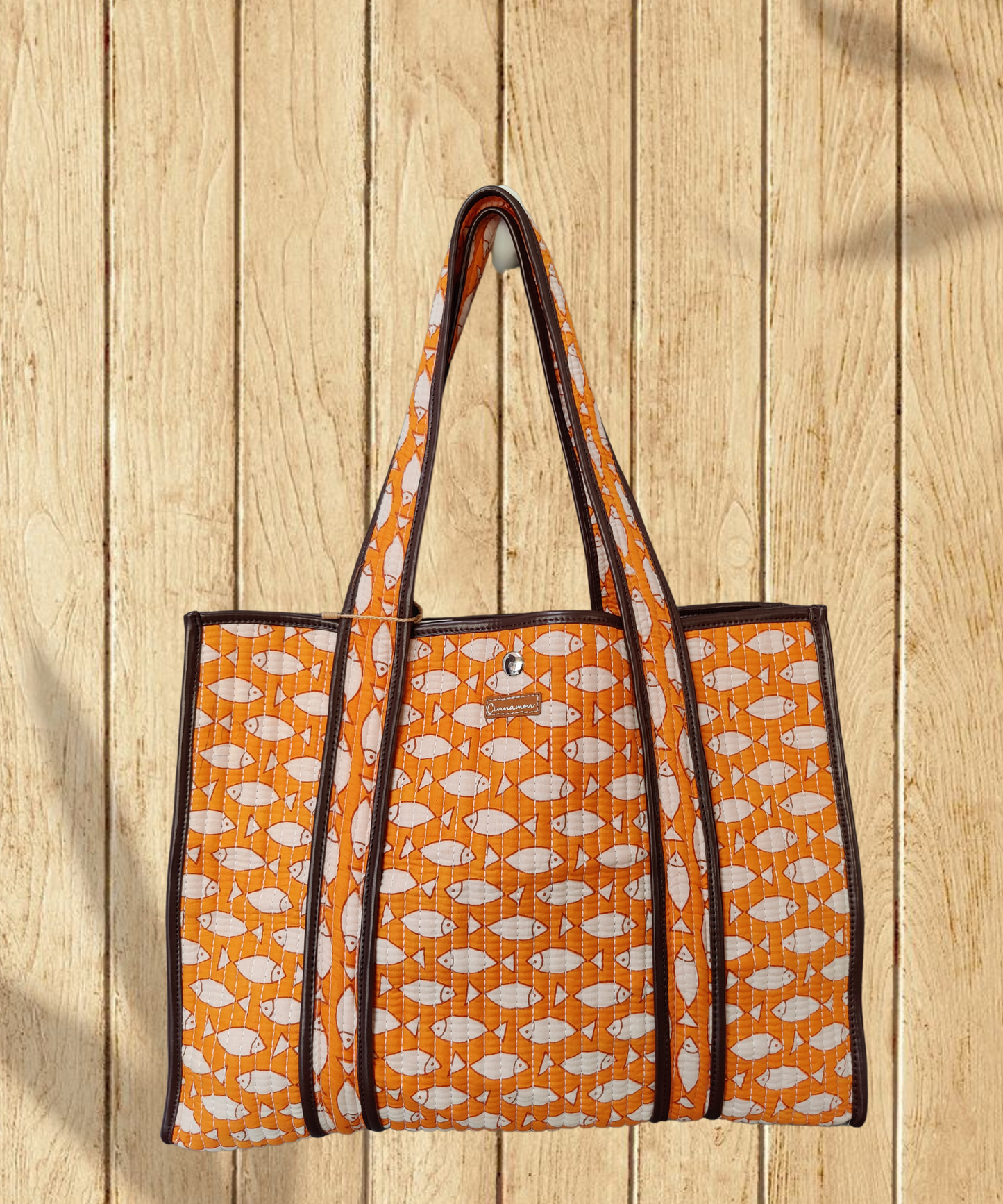 Fish Cotton Quilted Tote Bag