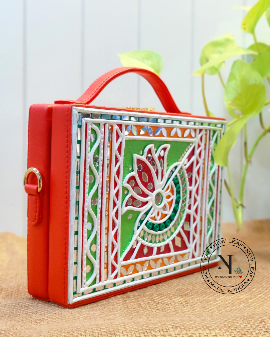 Lotus Lippan Art Handcrafted Box Bag