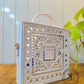 White Lippan Art Handcrafted Box Bag