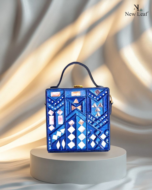 Azure Charm Mini Lippan Art Box Bag