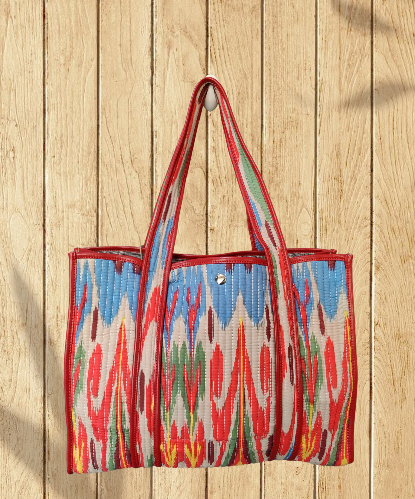 Ikat Cotton Quilted Tote Bag