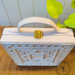 White Lippan Art Handcrafted Box Bag