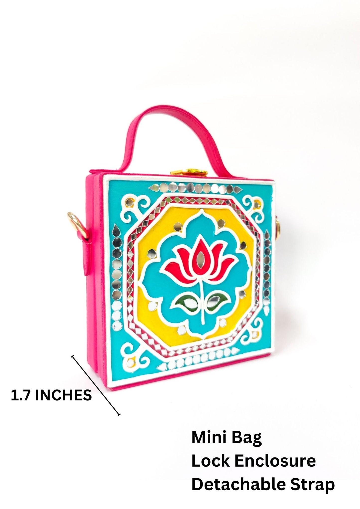 Mini Lotus Lippan Art Handcrafted Square Box Bag