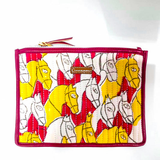 Horses Quirky Quilted Handcrafted Pouch