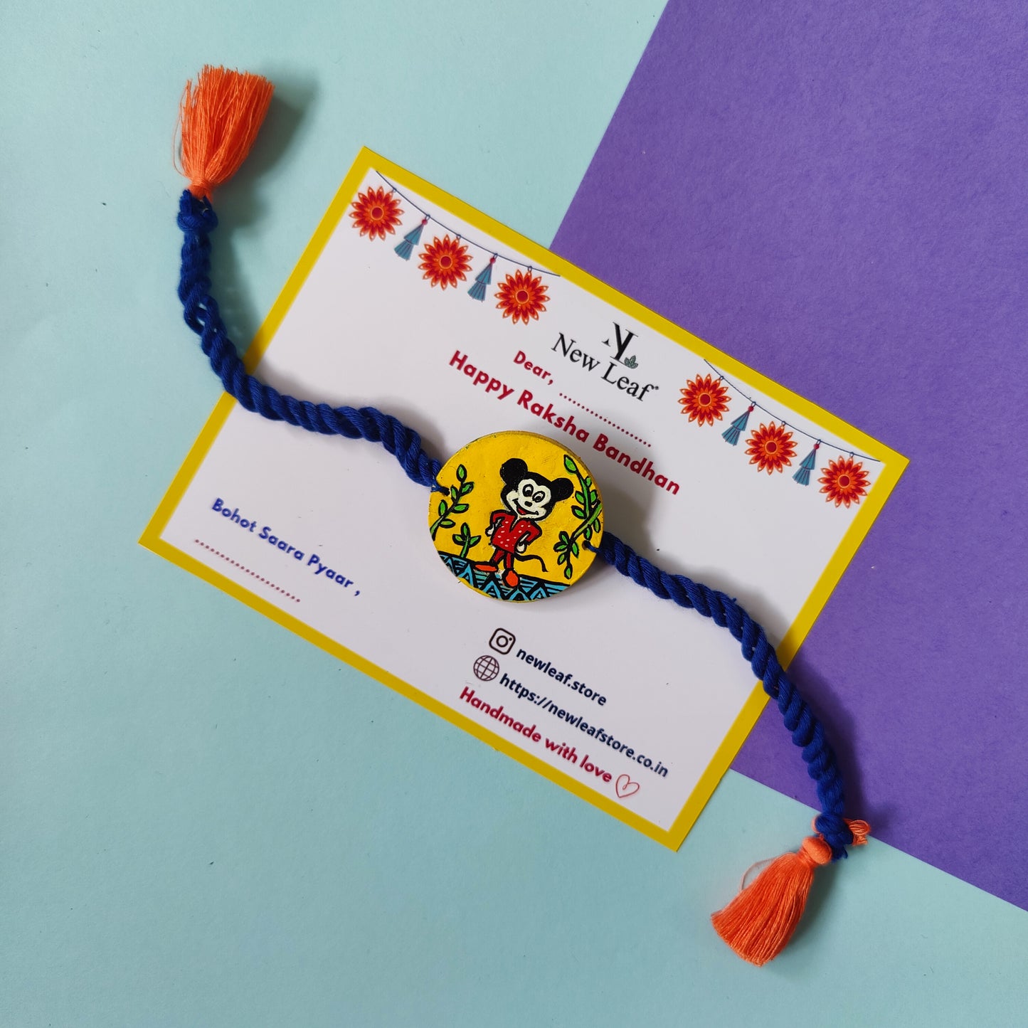Micky Mouse Hand painted Rakhi