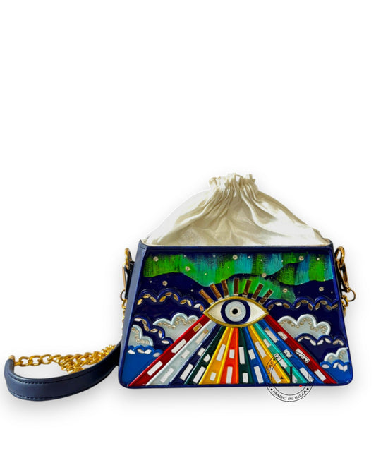 Northern Lights Trapezium Potli with Sling