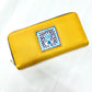 Yellow Hamsa Lippan art Handcrafted Wallet