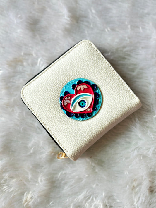 White heart Lippan Art Handcrafted Wallet