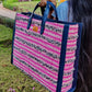 Pink Fringe Jaquard Box Big Bag