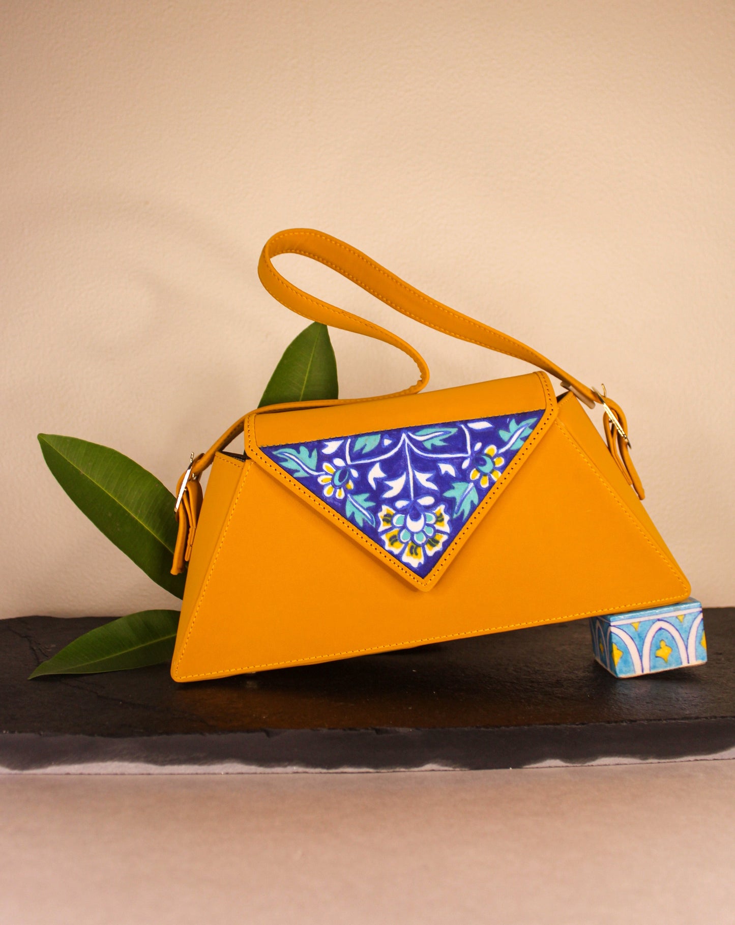 Gauri Tri-Kon Hand-painted Baguette Bag
